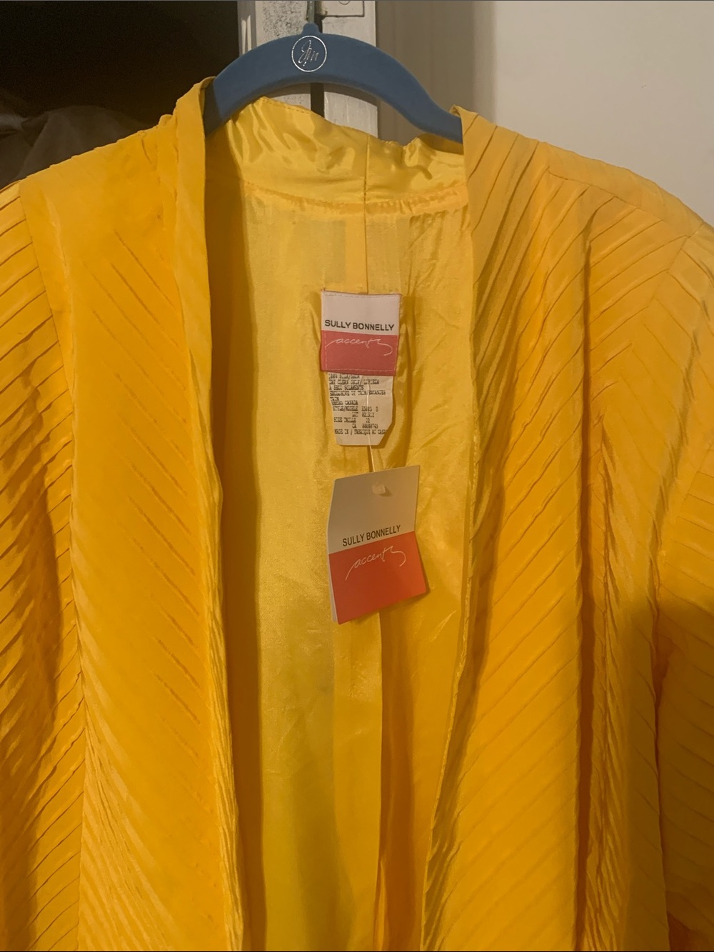 Yellow Pleated Blazer Jacket